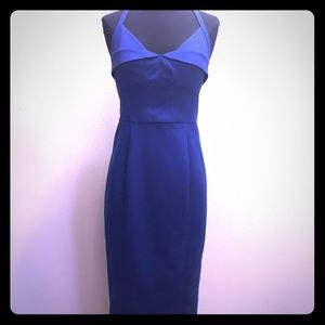 Black Halo cobalt blue cocktail dress 4